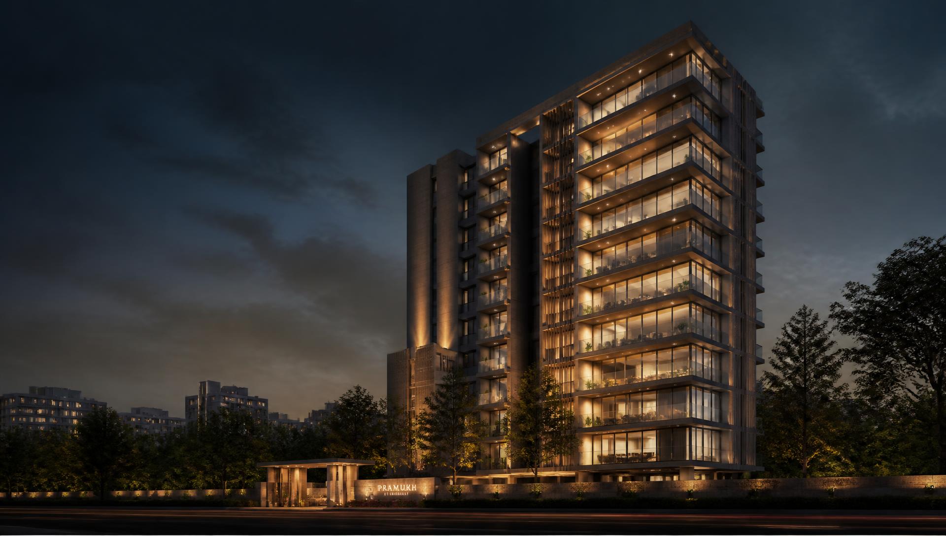 Premium residential architecture at dusk